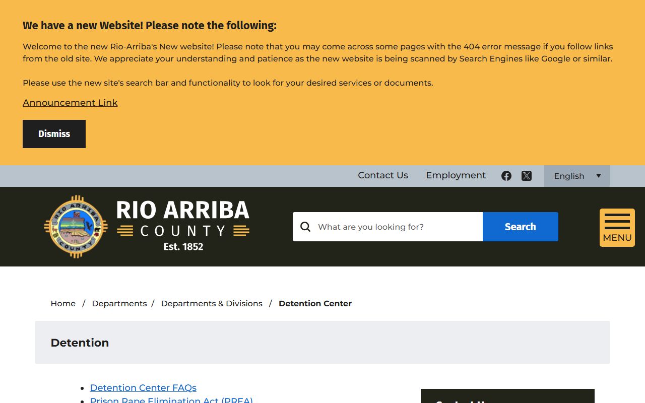 Rio Arriba County Detention Center inmate population and jail resource page